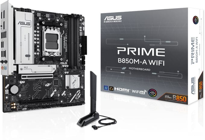 ASUS Prime B850M-A WIFI - Moederbord - Socket AM5 - Micro-ATX - AMD B850 chipset