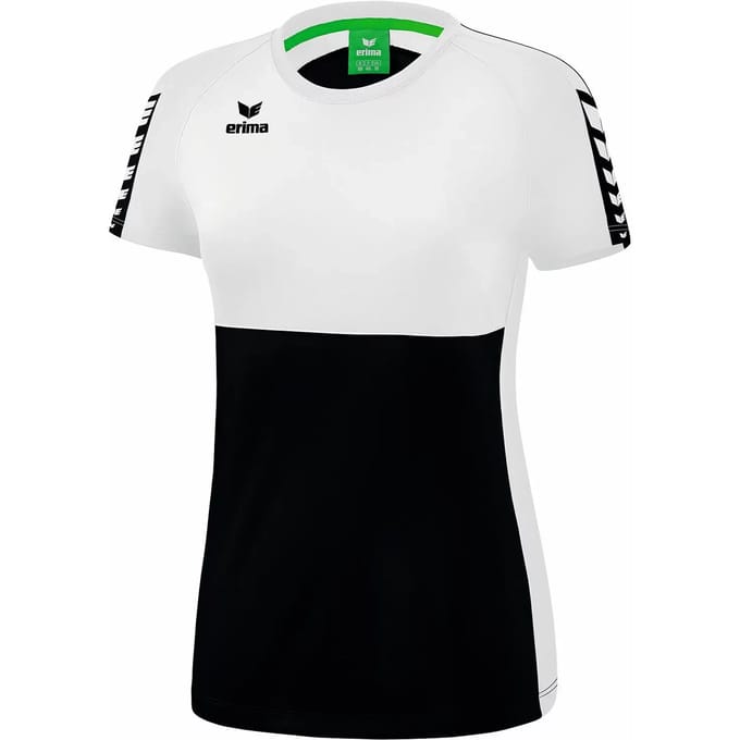 Erima Six Wings T-Shirt Dames - Wit / Zwart | Maat: 40