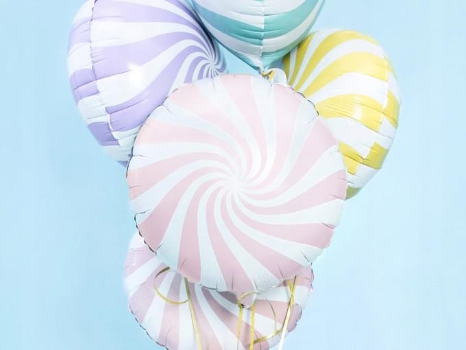 Folie ballon Candy - 45cm Pastel Roze - Partydeco