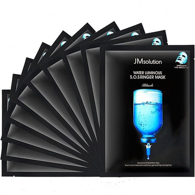 JMSolution Masque S.O.S Ringer Lumineux Aqueux 10 pièces MAGASIN ORIGINAL black