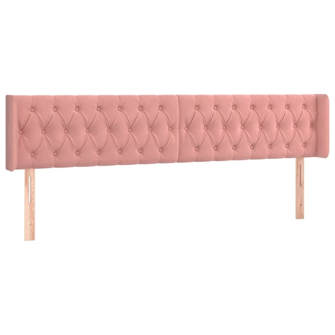 vidaXL - Hoofdbord - LED - 183x16x78/88 - cm - fluweel - roze