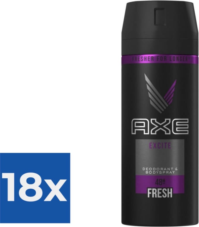 Axe Deospray - Excite 150 ml - Voordeelverpakking 18 stuks