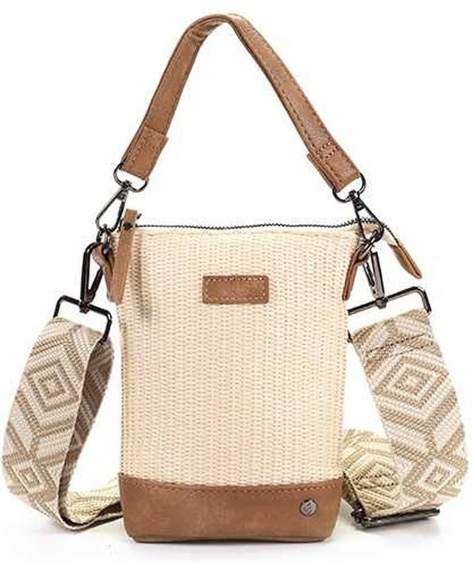 Naturel telefoon / schoudertasje Posadas | schouderband | verstelbaar | Imdutch | modetrend |