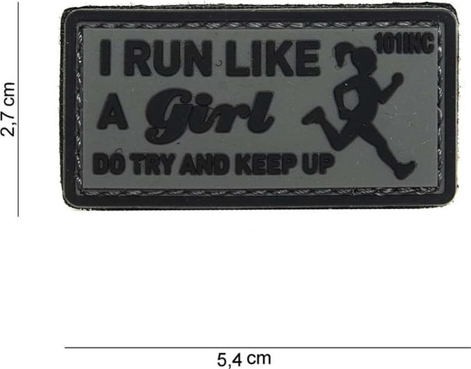 101 Inc Embleem 3D Pvc I Run Like Grijs 14061