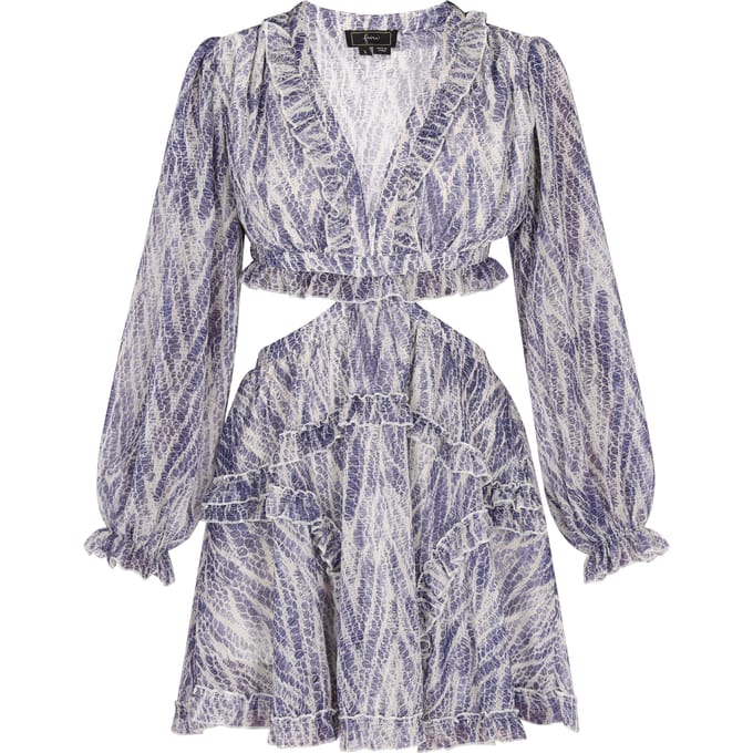 Faina Jurk Dames Blauw Veelkleurig