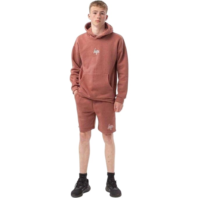 Hype Unisex-sweatshorts met opschrift voor volwassenen (Rood)