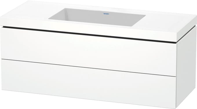 Duravit L-Cube - Wastafelonderkast met wastafel 50x120x48 cm, 2 laden, wit mat LC6929N1818