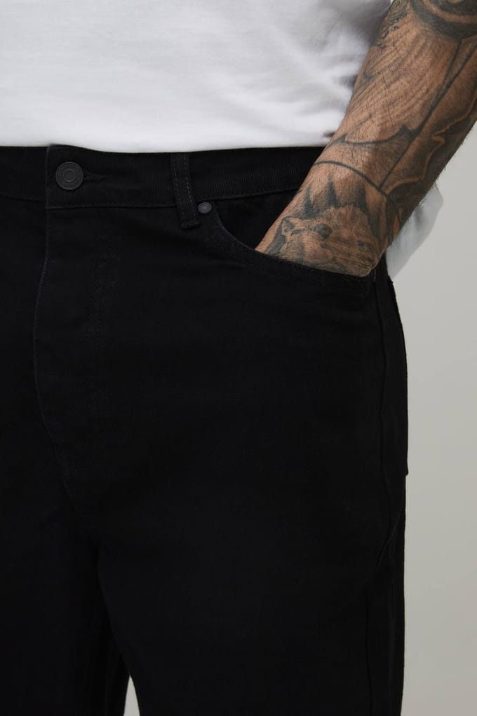 Tall Essential Relaxed Fit Denim Shorts | Black | Size 48