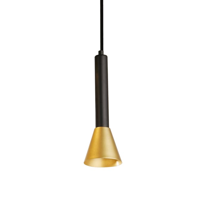 Searchlight Hanglamp Signal, Ø 9 cm, zwart/goudkleurig, metaal
