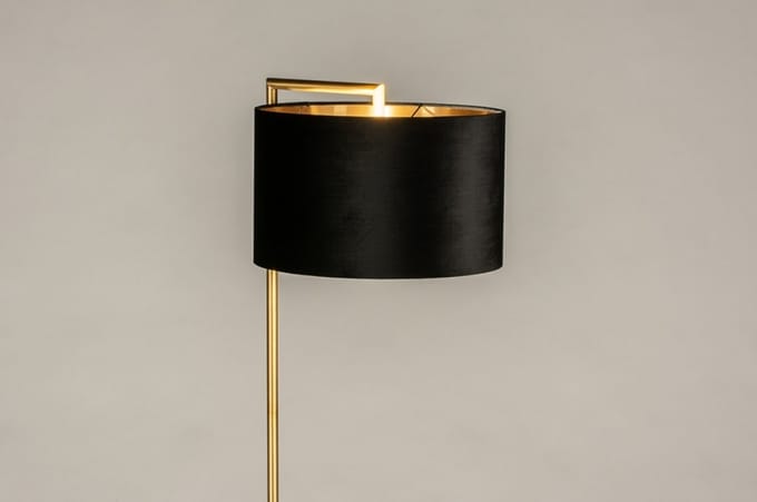 Lumidora Vloerlamp 31101 - BRED - E27 - Zwart - Goud - Messing (kleur) - Metaal