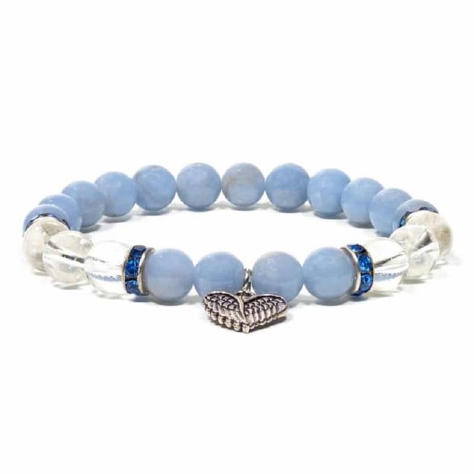 Angeliet/bergkristal armband elastisch