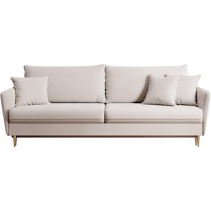 Selsey Volio - Driepersoons bank met gouden poten - Beige
