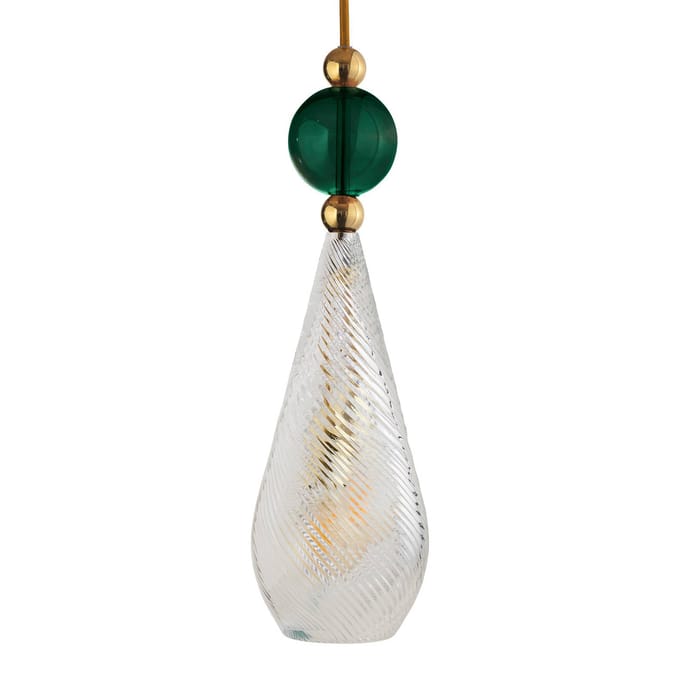 EBB & FLOW Smykke L goud kristal swirl klimop groen