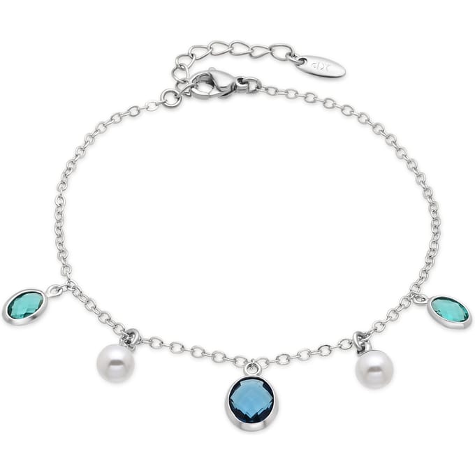 Luxenter armband in metaallegering en witte parel rhodiumafwerking - Sewi
