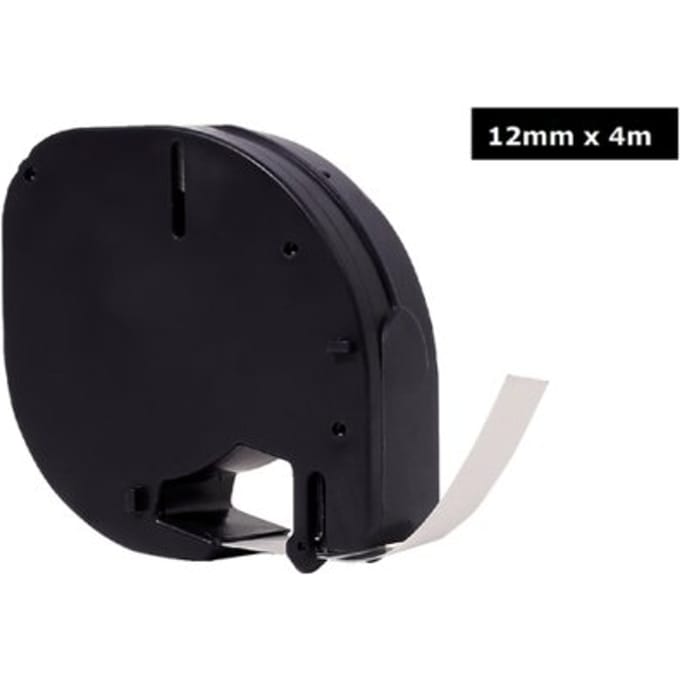 Labeltape Quantore 91200 12 0mm x 4 m papier zwart op wit