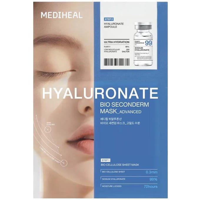 MEDIHEAL Ensemble de masques Bio Seconderm 10 Feuilles – Madécassoside / PDRN / Hyaluronate Hyaluronate × 10 Sheets