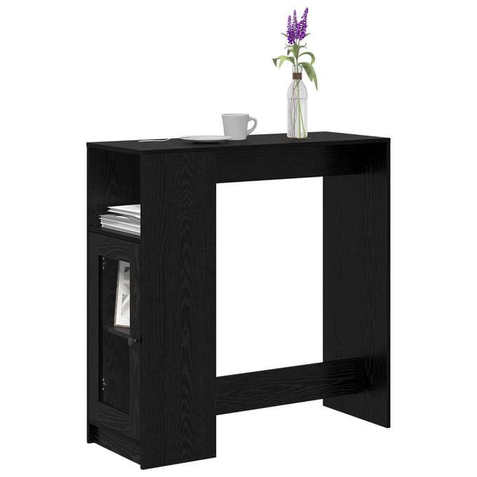 vidaXL - Bartafel - 101 - x - 40 - x - 103,5 - cm - Bewerkt - hout - Zwart - Eiken