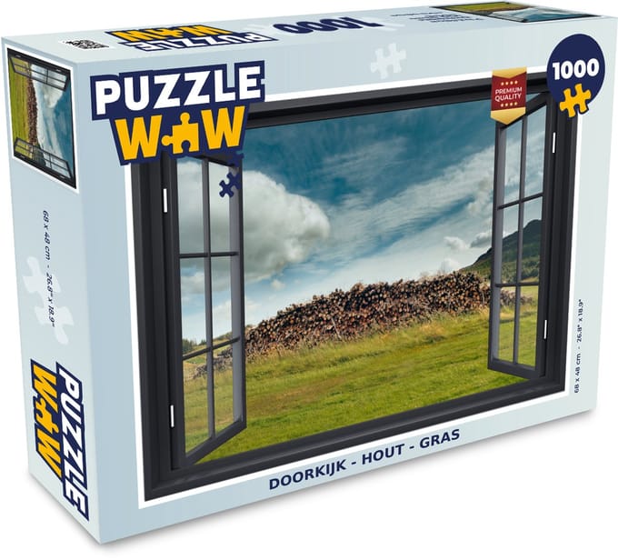 Puzzel Doorkijk - Hout - Gras - Legpuzzel - Puzzel 1000 stukjes volwassenen