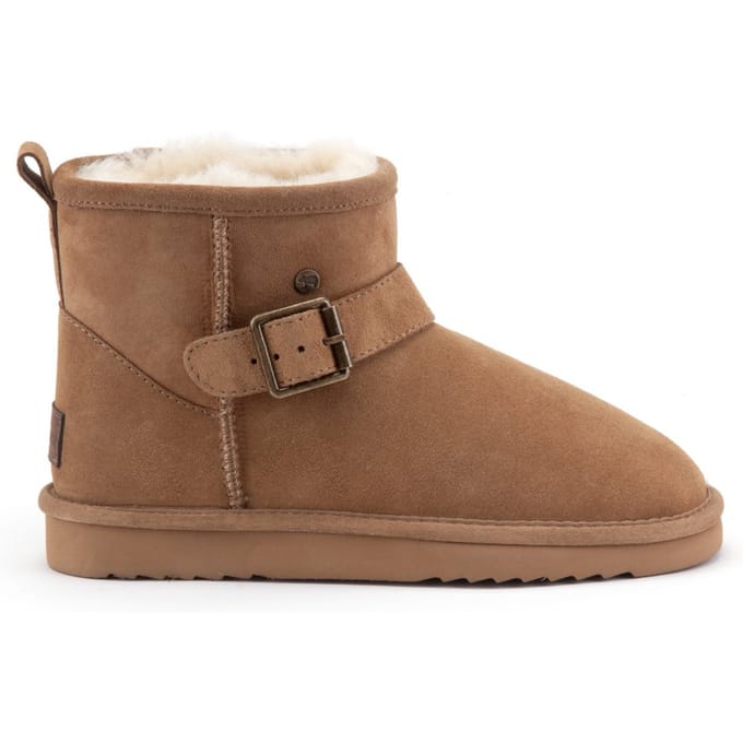 Warmbat - maat 39 - Wallaby Suede/DF boot Buckle Dames Laarzen - Cognac
