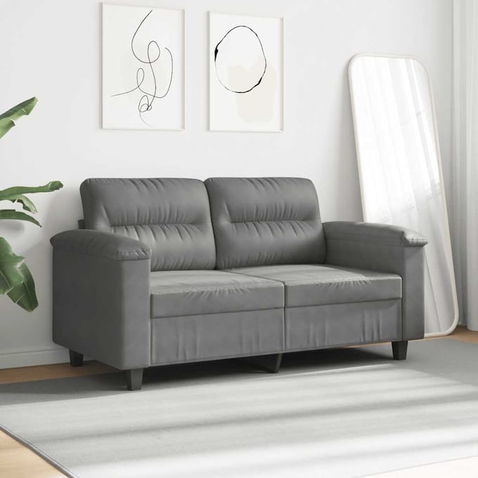 vidaXL - Tweezitsbank - 120 - cm - microvezelstof - donkergrijs