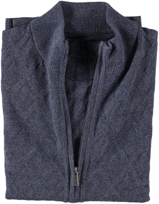 Fellows United Cardigan Vest Diamond Structure Blue (22.1103 - 118)