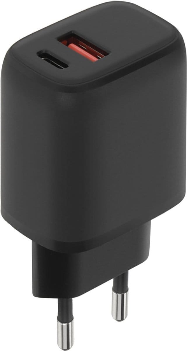 Mobiparts Wall Charger Dual USB-C/USB-A 20W - Zwart (Bulk)