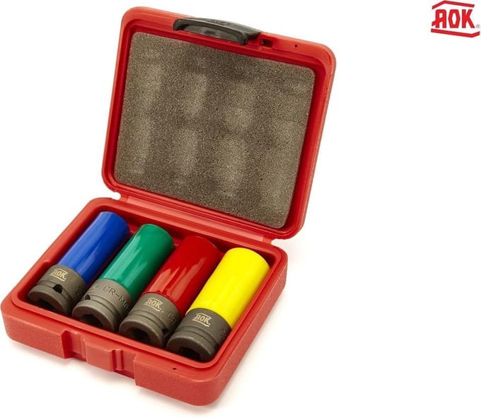 4 Delige Professionele 1/2" Lange Krachtdoppenset