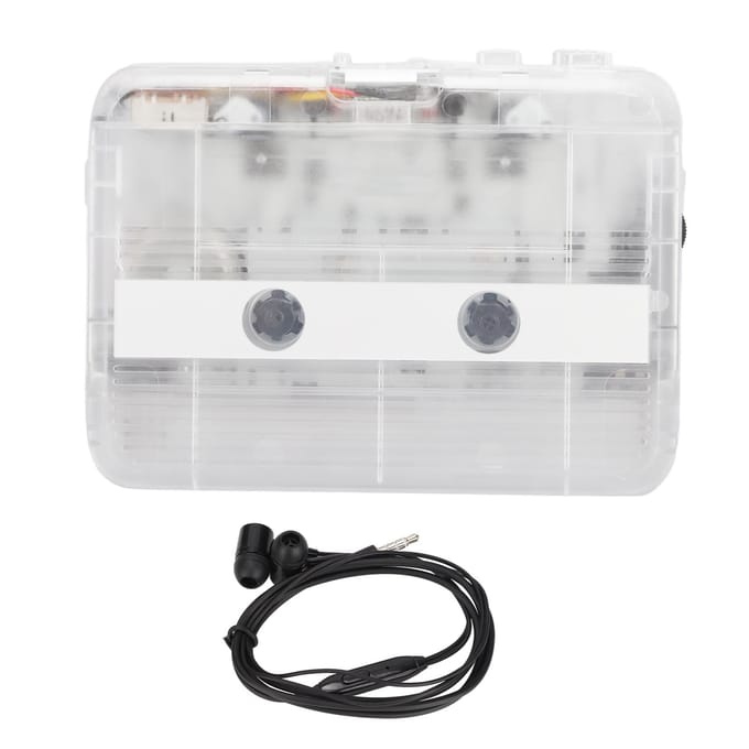 FM Radio Cassettespeler Klassieke Stijl Multifunctioneel Bluetooth 5.0 Draagbare Cassettespeler Transparant