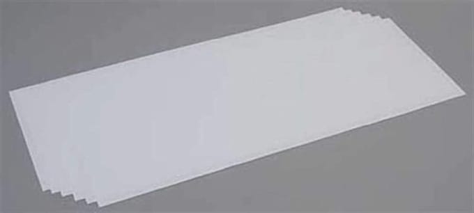 Witte Polystyreen Platen Dunne Rechthoekige Plaatjes voor Modelbouw en Hobby (6 Stuks)