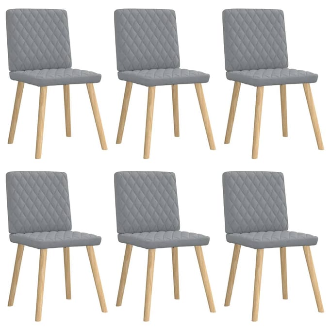 vidaXL - Eetkamerstoelen - 6 - st - stof - lichtgrijs