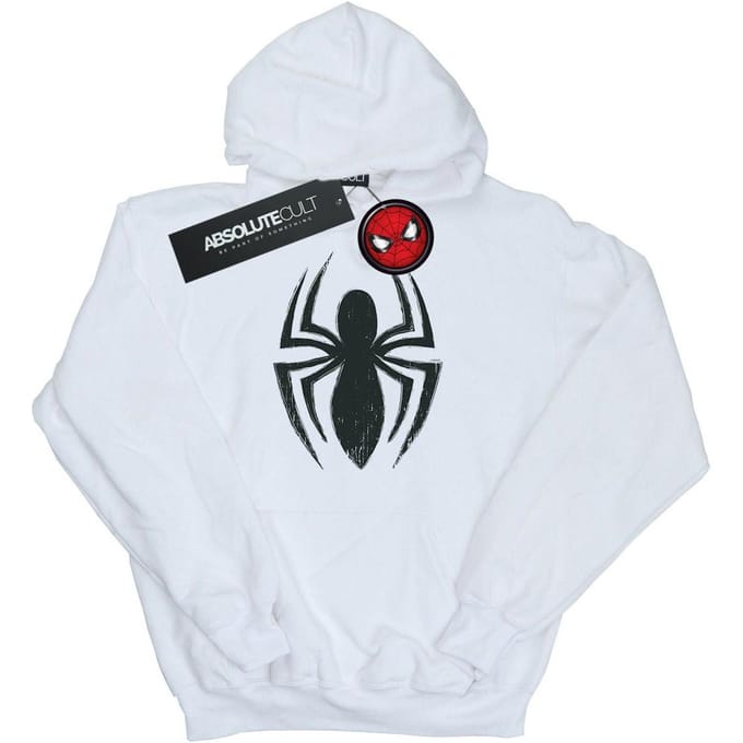Marvel Jongens Spider-Man Ultimate Spider Logo Hoodie (Wit)