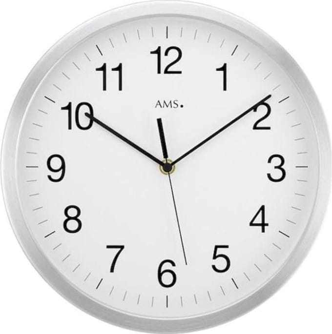 AMS 5541 zendergestuurde wandklok aluminium 30 cm ø