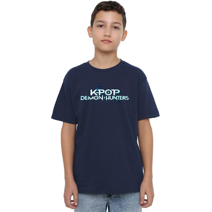 K-Pop Demon Hunters Kinderen/Kinderen Logo T-shirt (Marine)