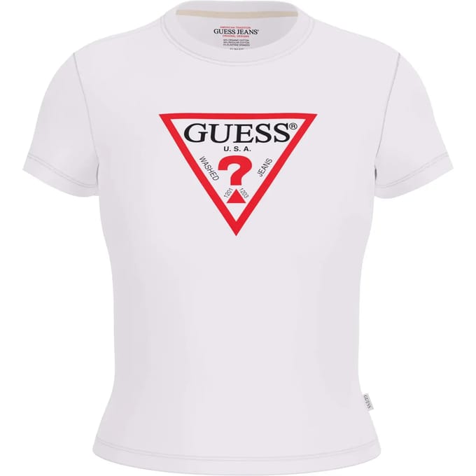 Guess Jeans Witte Biokatoenen Dames T-Shirt