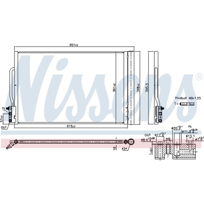 Condensator, airconditioning NISSENS 941088