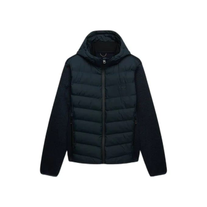 Superdry - Hybride gebreide jas met capuchon - Heren - Gewatteerde jassen