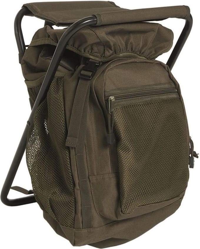 Assault back pack met kruk olijf OD molle groen