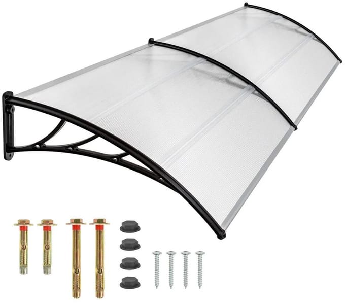 Mila Shop Deurluifel - Luifel onderdak - Transparant - Polycarbonaat - 200x93cm