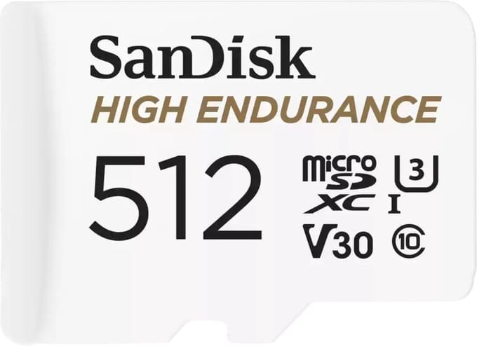 SANDISK High Endurance microSDXC Geheugenkaart – 512 GB – Class 10 – 100MB/s – Inclusief SD-adapter