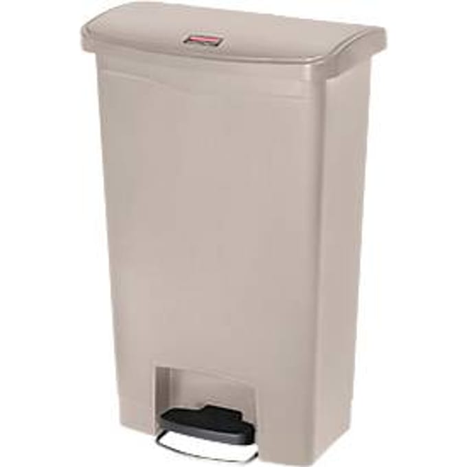 Afvalbak Slim Jim 'Step on' Front step kunststof 50ltr Beige