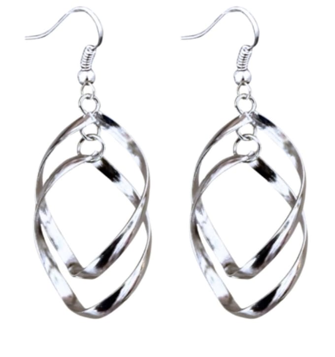 Zilver Oorbellen -nihala twist -zilverkleur 4.5 cm- Charme Bijoux