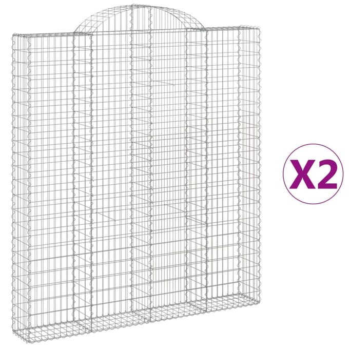 vidaXL - Schanskorven - 2 - st - gewelfd - 200x30x220/240 - cm - ijzer