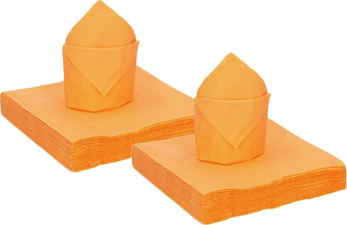 Santex feest servetten - 80x stuks - oranje - 40 x 40 cm - papier