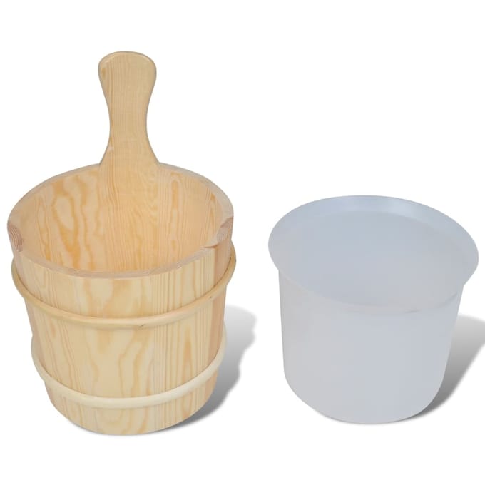 Ensemble d'accessoires de sauna 5 pièces avec seau, louche, sablier et thermo-hygromètre