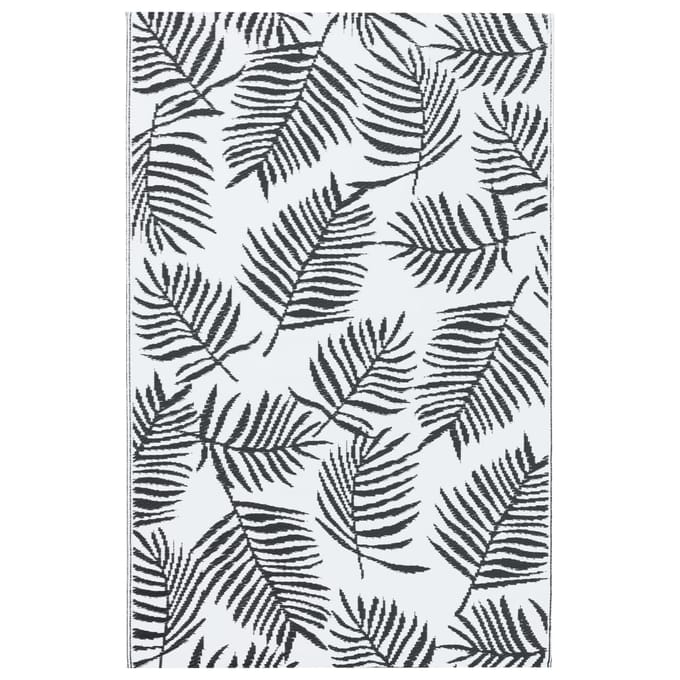 vidaXL - Buitenkleed - ARAKIL - 190x290 - cm - PP - wit - en - zwart