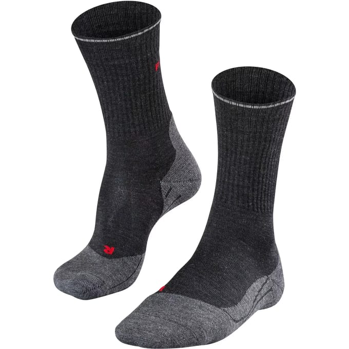 FALKE TK2 Explore Wool Silk medium padding wol functioneel materiaal wandelsokken heren grijs - maat 46-48