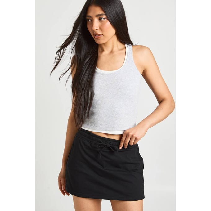 boohoo Dames Lange Skort Met Verstelbare Taille | Black | Maat: 18