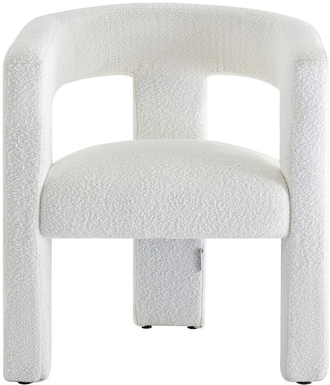 Vente-unique Fauteuil in wit bouclé FAVINA