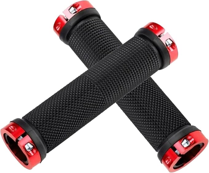 Fiets Handvatten - Stuurknoppen Handgrepen - Comfortabel Fietsen - Dubbele Sluiting Antislip - Rood