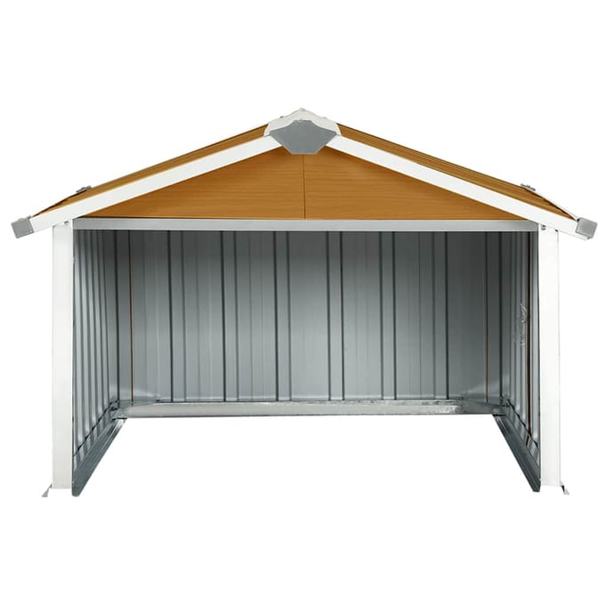 vidaXL - Overkapping - voor - robotmaaier - 92x97x63 - cm - staal - bruin